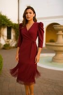 Vestido doble fleco