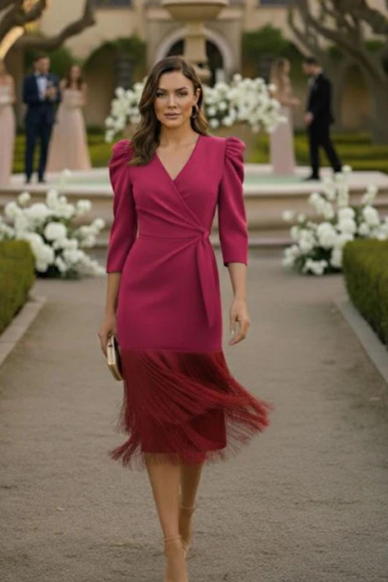 Vestido doble fleco Buganvilla