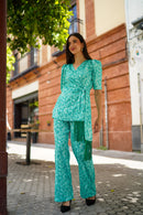 Conjunto estampado fajin flecos