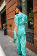 Conjunto estampado fajin flecos