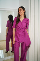Conjunto Liso fajin flecos