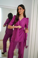 Conjunto Liso fajin flecos