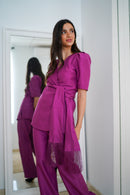 Conjunto Liso fajin flecos