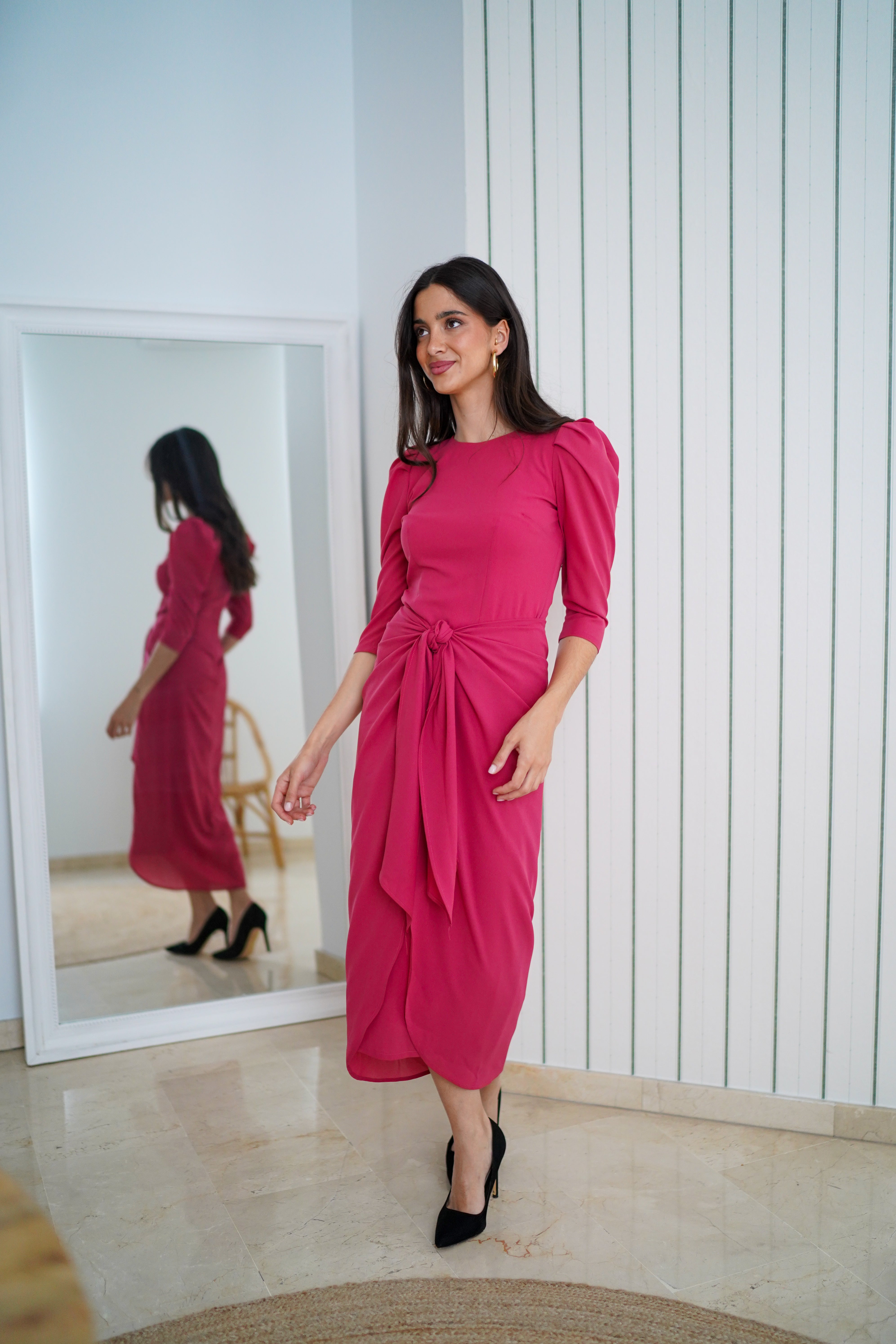 Vestido nudo midi