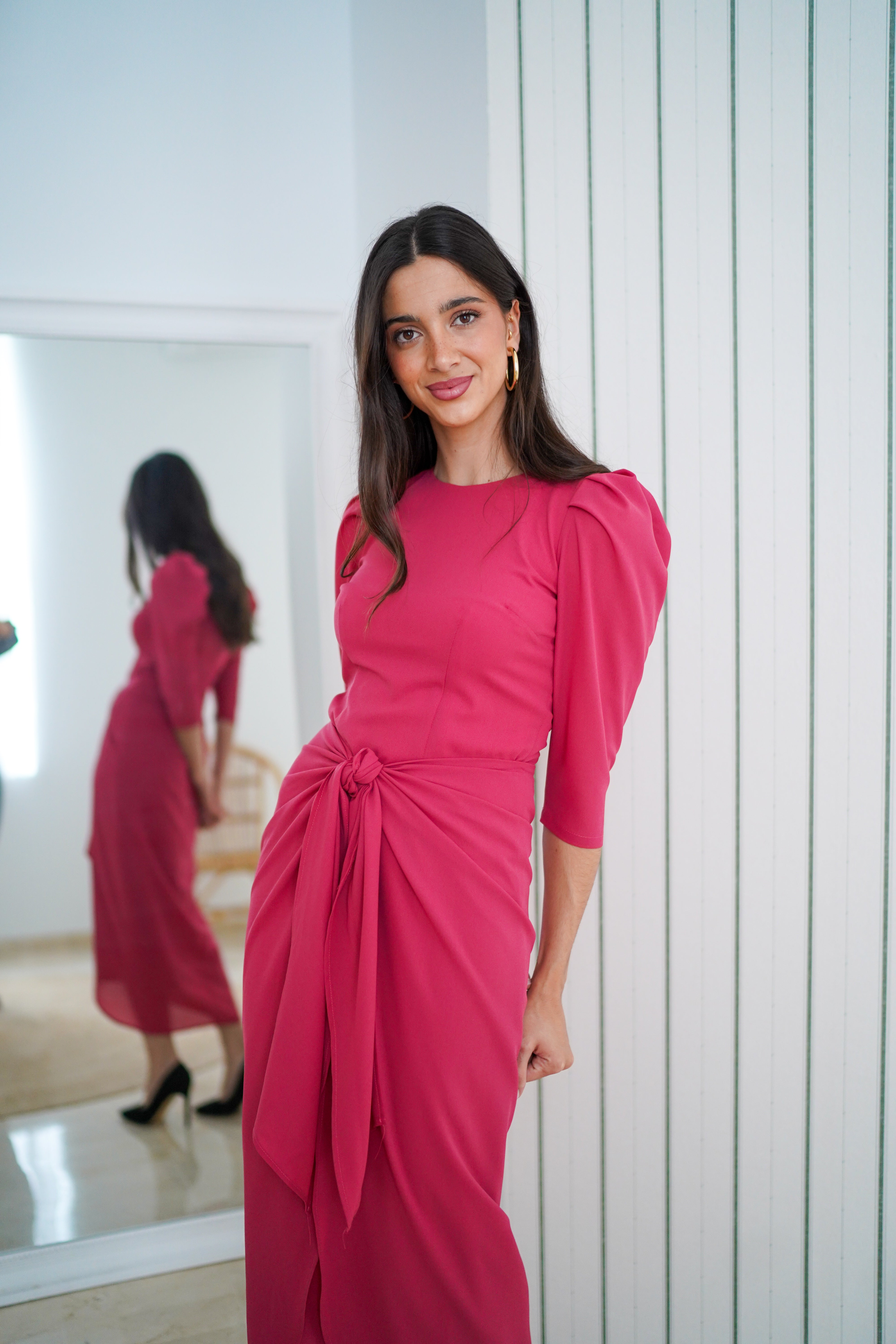 Vestido nudo midi