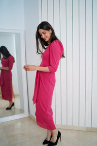 Vestido nudo midi