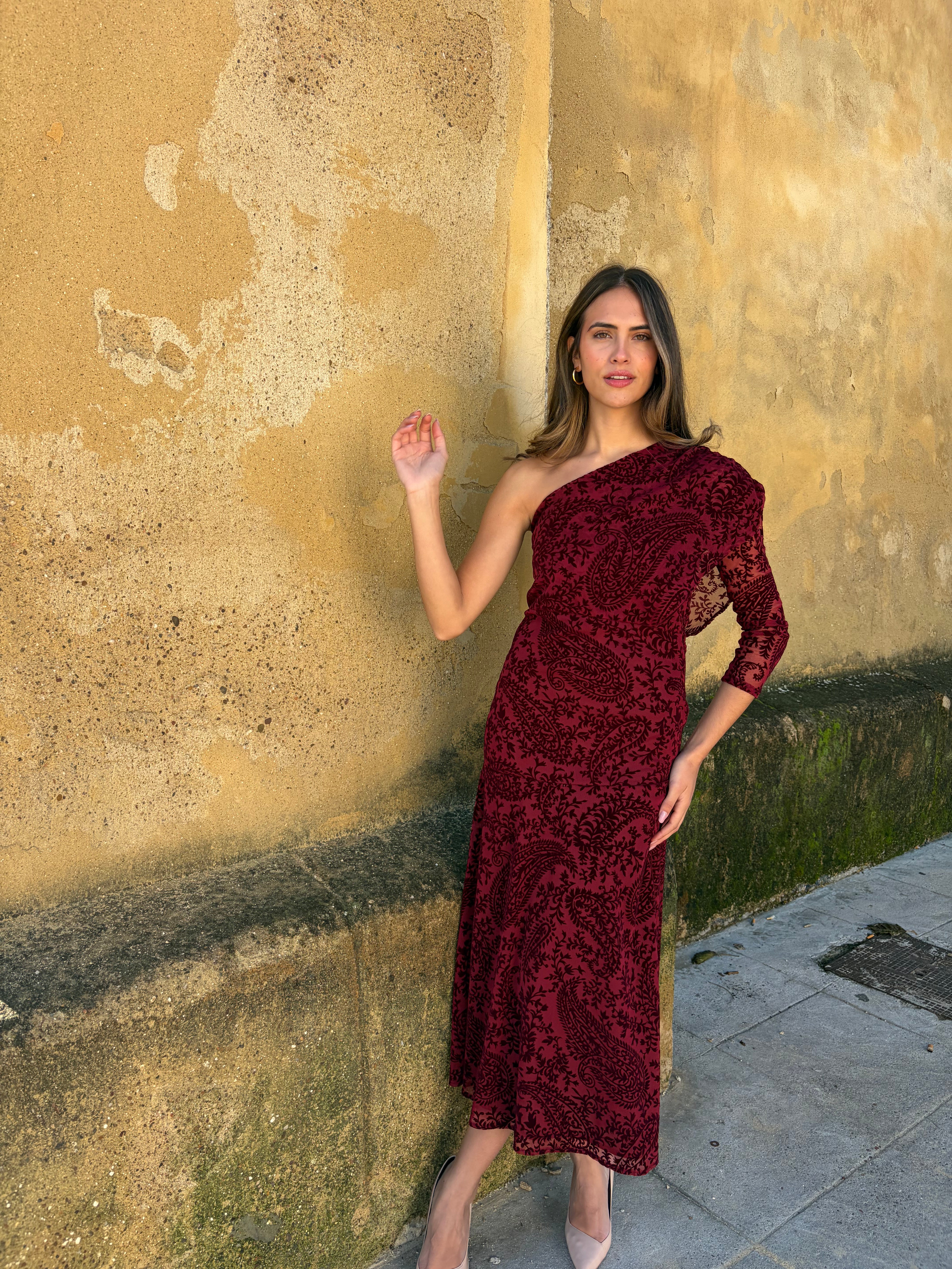 Vestido Amaranto Borgoña