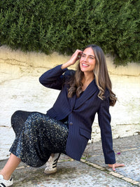 Blazer Bilbao Rayas Azul Marino