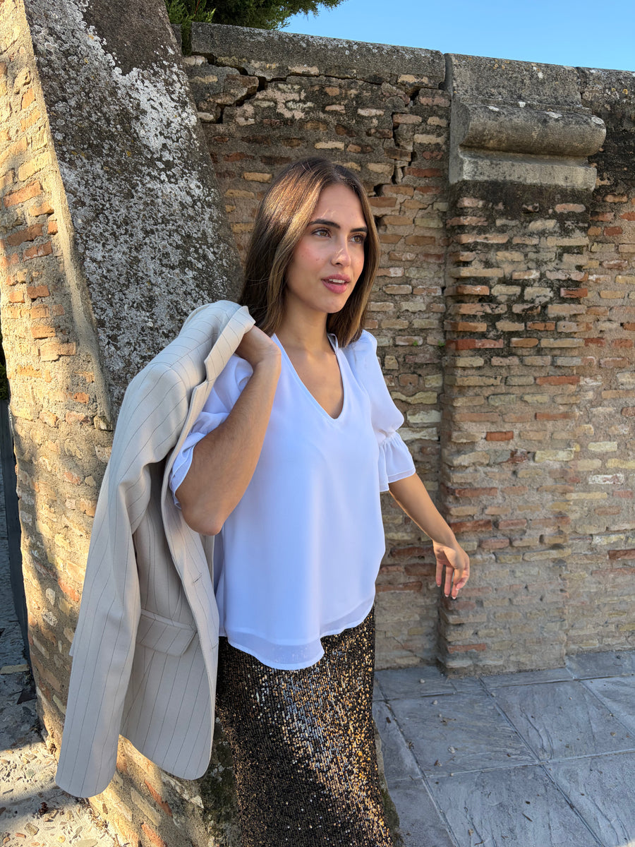 Blazer Bilbao rayas beige