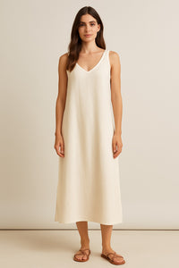 Vestido Cayu Lino Playero con Bolsillos - Iciar y Candela