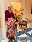 Falda Estampado Flores Rosas