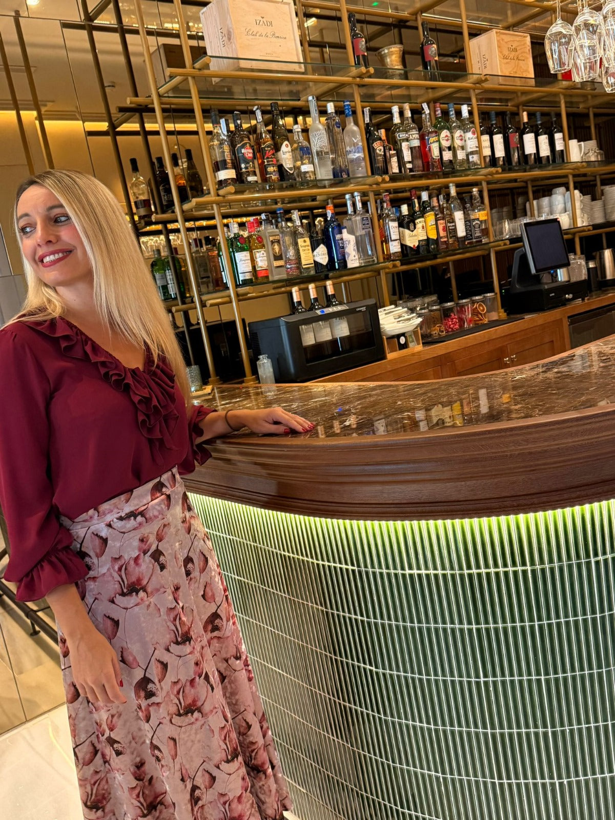 Falda Estampado Flores Rosas