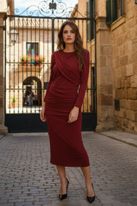 Vestido Jaca Burdeos