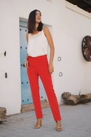 Pantalon basic pata ancha cremallera espalda