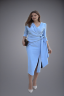 Vestido liso nudo con lazo