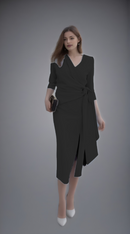 Vestido liso nudo con lazo