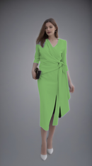 Vestido liso nudo con lazo