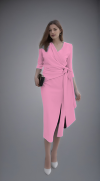Vestido liso nudo con lazo